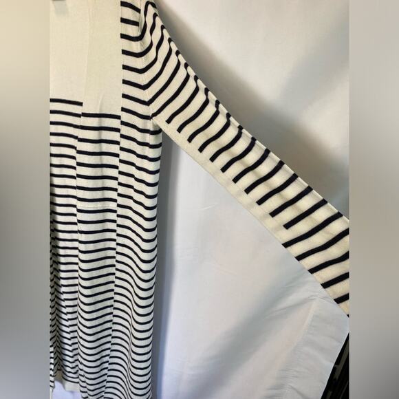 CAbi Women's Victory Patchwork Stripe Open Front Duster Cardigan Sweater Medium - Picture 7 of 9